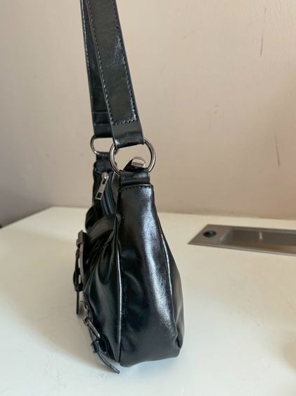 Soft Leather Short Shoulder Mini Bag Black รูปที่ 8