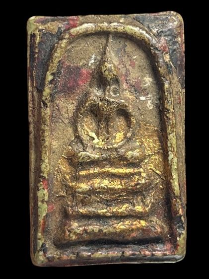 พระสมเด็จวัดระฆังพิมพ์ฐานแซมลงรักสองสีปิดทอง