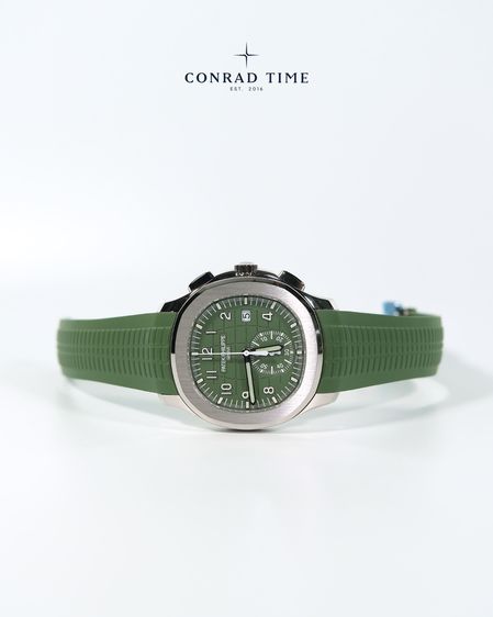 New Patek Aquanaut 5968G-010 Green Dial Green Rubber Strap 2026 42mm. Fullset  รูปที่ 3