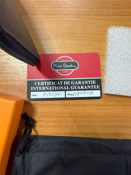 ขายกระเป๋าตัง  pierre cardin สีกรม มือหนึ่ง แกะมาดูไม่ได้ใช้งาน ประกัน1ปี ถึง 10-3-70  รูปที่ 5