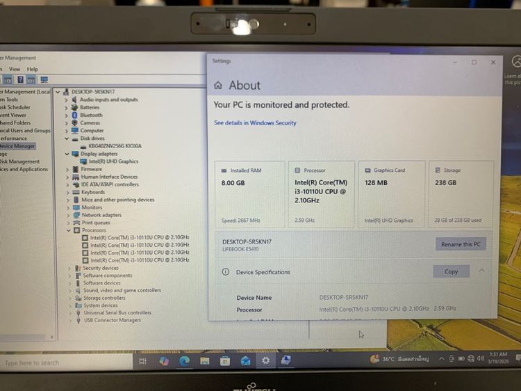 Fujitsu lifebook core i3 gen10 ram8 สภาพใหม่ เครื่องเร็วราคาเบาๆ รูปที่ 12