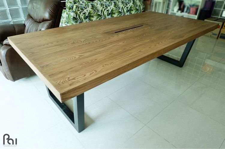 โต๊ะประชุม โต๊ะ Co-Working โต๊ะเอนกประสงค์ มีปลั๊กไฟ ผลิตเอง โดยช่างฝีมือคนไทย รูปที่ 2