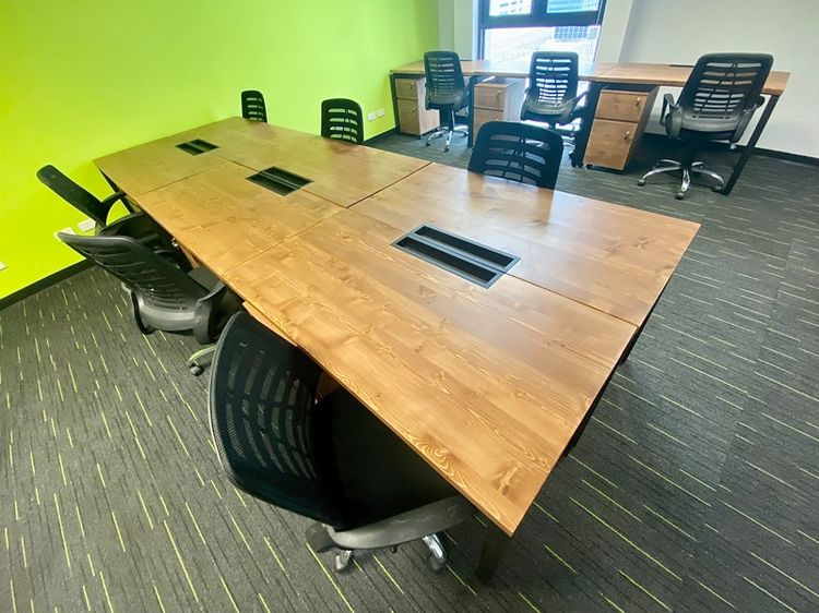 โต๊ะประชุม โต๊ะ Co-Working โต๊ะเอนกประสงค์ มีปลั๊กไฟ ผลิตเอง โดยช่างฝีมือคนไทย รูปที่ 10