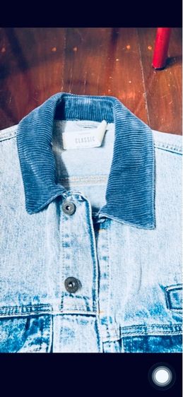 เสื้อกั๊กยีนส์คอลูกฟูก สภาพใหม่ รูปที่ 4