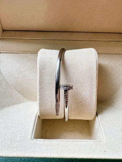 Used Nailed ตะปูเงิน กำไลข้อมือเงินกระดับเพชร Size 19 รูปที่ 3