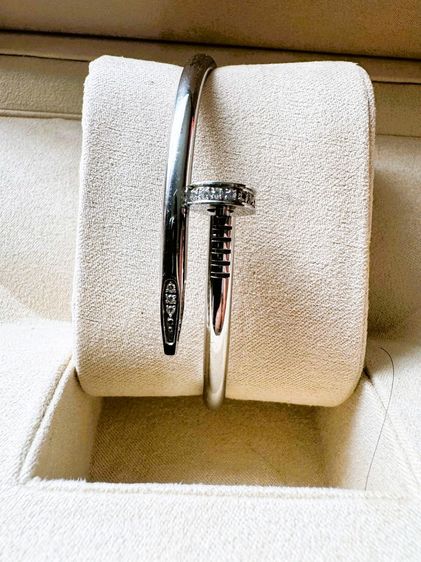 สร้อยข้อมือ Used Nailed ตะปูเงิน กำไลข้อมือเงินกระดับเพชร Size 19