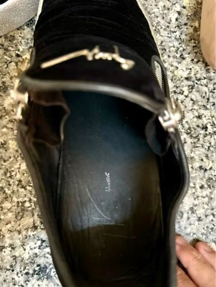 Giuseppe Zanotti Black Velvet Eve Slip On Black Sliver เบอร์41 รูปที่ 6