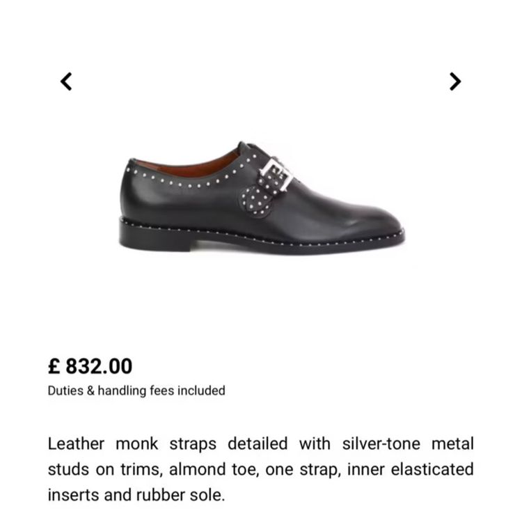 Givenchy Studded Leather Monk Straps เบอร์41 รูปที่ 7