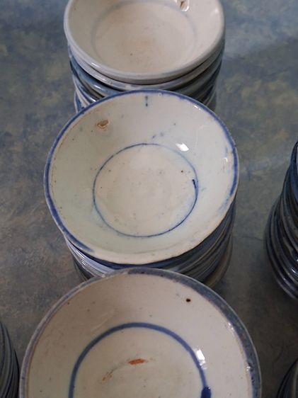 ถ้วยตะไลเก่า 50+ปี งานเขียนมือลายคราม รูปที่ 16