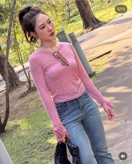 เสื้อแขนยาวสีชมพุ รูปที่ 2