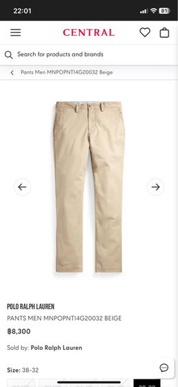 กางเกงขายาวsize ใหญ่พิเศษ ยี่ห้อ Polo Ralph Lauren แท้ รุ่น Stretch Classic  Fit Size 48-30. รูปที่ 6