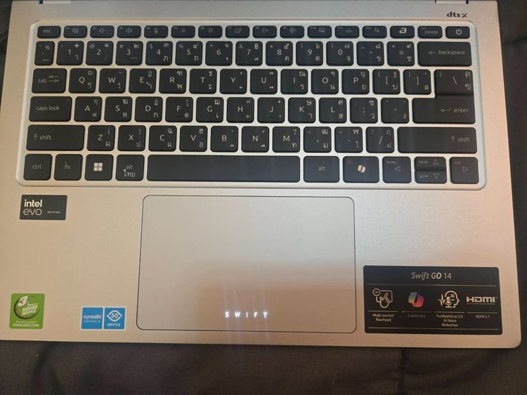 Acer Swift Go 14 OLED 2.8K Core Ultra 7 155H RAM16 SSD512 Intel Evo สภาพใหม่ มี Office แท้ รูปที่ 2