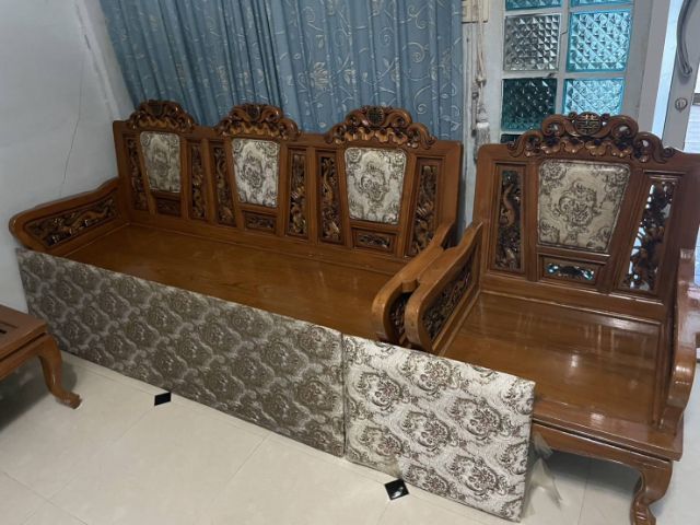 ชุดรับแขกไม้สักแท้7 ชิ้น