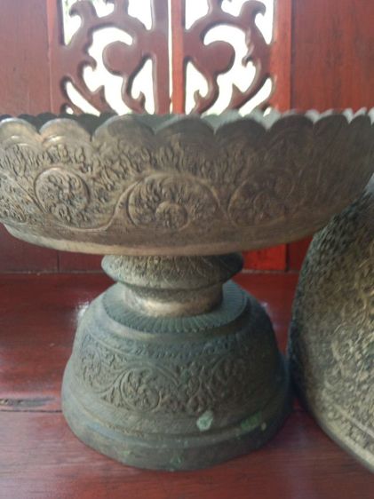 ขายขันพร้อมพานโบราณทำจากทองแดง รูปที่ 3