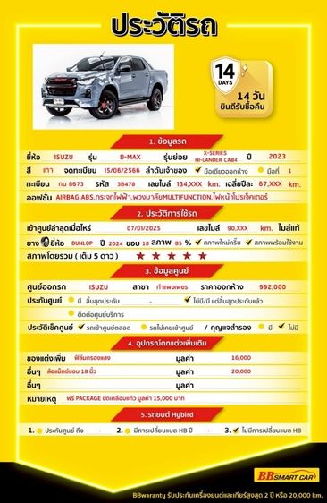 Isuzu D-MAX 2023 1.9 Hi-Lander X-Series Pickup ดีเซล ไม่ติดแก๊ส เกียร์ธรรมดา เทา รูปที่ 2