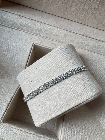 ข้อมือเพชร 2 แถวแบบอ่อน แบบบาง ไม่หนัก รับได้เลย Express delivery รูปที่ 2