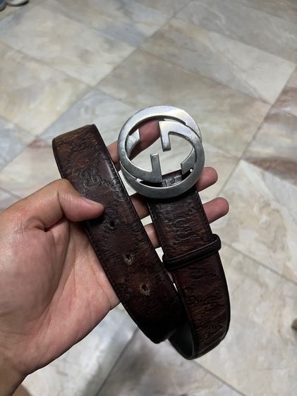 Gucci Interlocking G Belt Guccissima Dark Brown