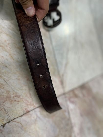 Gucci Interlocking G Belt Guccissima Dark Brown รูปที่ 9