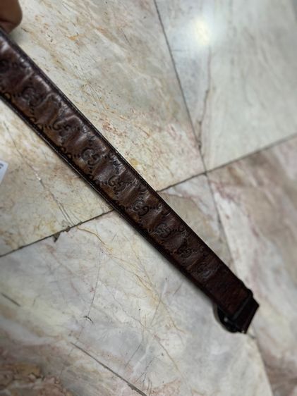 Gucci Interlocking G Belt Guccissima Dark Brown รูปที่ 7
