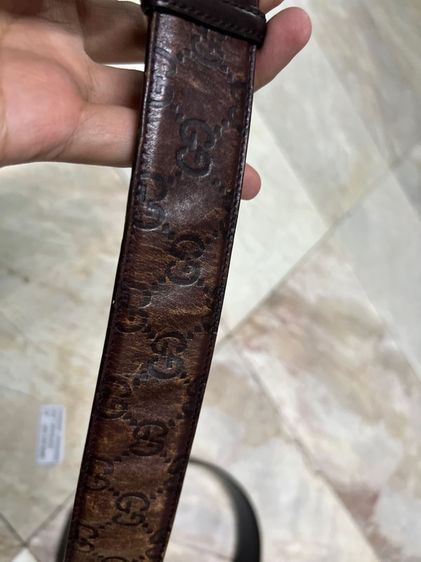 Gucci Interlocking G Belt Guccissima Dark Brown รูปที่ 5