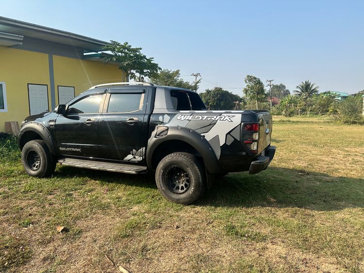 Ford Ranger 2018 3.2 Wildtrak 4WD Pickup ดีเซล ไม่ติดแก๊ส เกียร์อัตโนมัติ ดำ รูปที่ 3