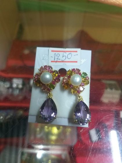 ต่างหูเงินแท้พลอยแท้