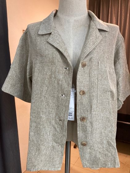 แขนสั้น เนื้อ ฟรีไซส์ เสื้อเชิ้ตและเสื้อผู้หญิง Instagram Brand (IG Brands) เชิ้ต-เบลเซอร์ size f