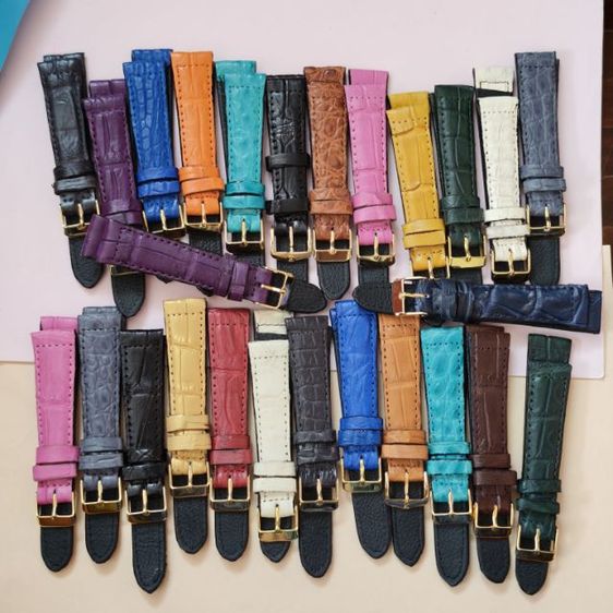 สายนาฬิกาหนังจระเข้แท้ 20มิล. แถมสปริงบาร์  เส้นละ390ค่าส่ง40