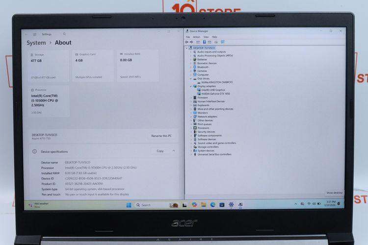 ACER ASPIRE 7 CORE I5-10300H.GTX1650  RAM8.512GB  - ID26030297 รูปที่ 4