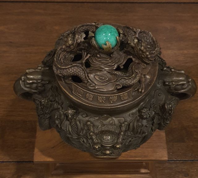 กระถางกำยานจีนสามขาลายมังกรศิลปะโบราณจากประเทศจีน รูปที่ 8