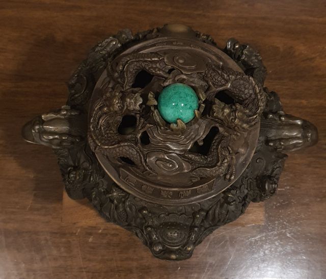 กระถางกำยานจีนสามขาลายมังกรศิลปะโบราณจากประเทศจีน รูปที่ 5