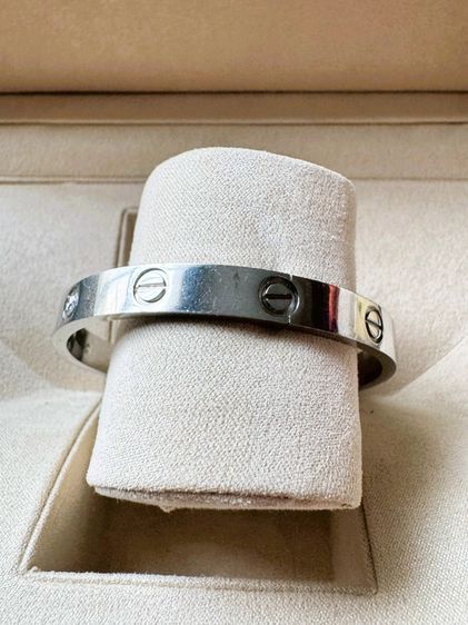 กำไลข้อมือโลหะชุบสีเงินแบบเงาหมุนเกลียวสองด้านประดับเพชร Size 22 รูปที่ 9