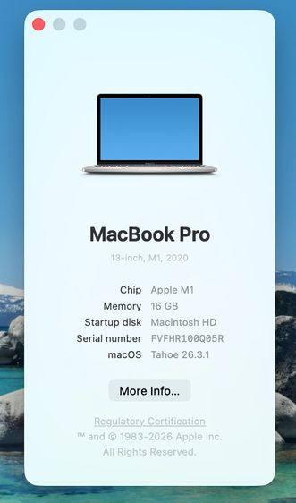 Macbook Pro 13" (M1 2020) 16GB 512GB รูปที่ 5