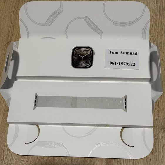 เงิน ไทเทเนียม Apple Watch series 10 gps cellular titanium สี natural 42 46mm มือ1