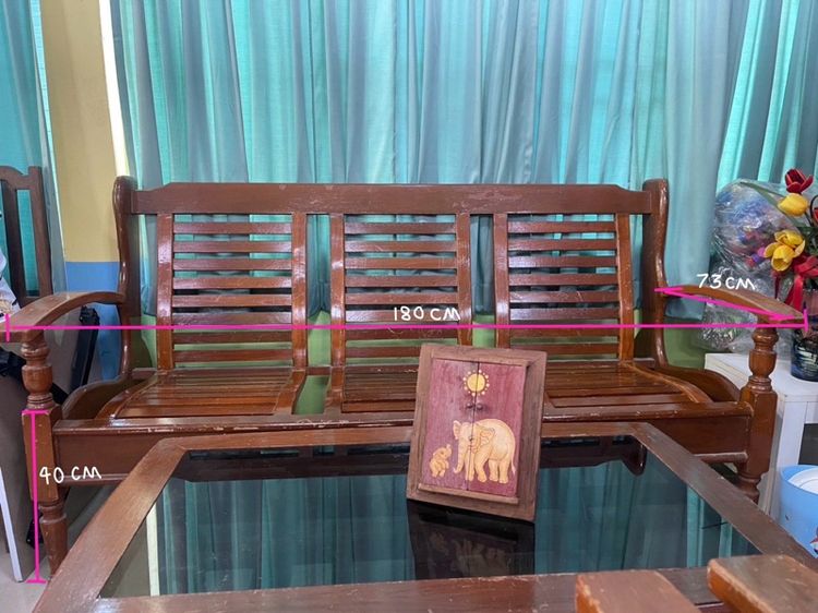 ชุดโซฟาไม้สักเเท้ทั้งชุด รูปที่ 2