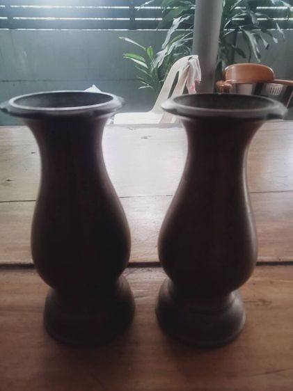 แจกันทองเหลืองโบราณแท้ รูปที่ 2