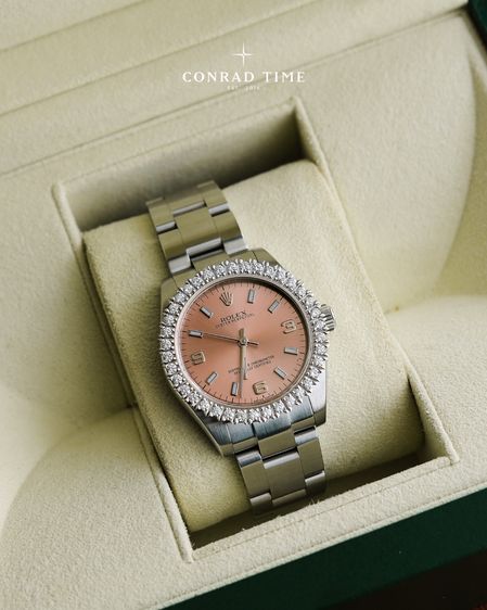 Rolex Oyster Perpetual 177200 Salmon Dial Oyster Steel 2014 31mm. Fullset 