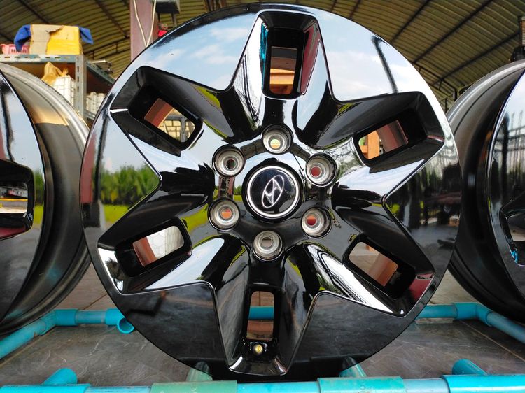 แม็กฮุนได ขอบ18 กว้าง7 et53.5 สีอบpowder coat ใส่ hyundai h1 6 รูได้ทุกรุ่น รูปที่ 3