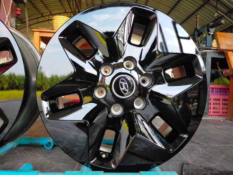 แม็กฮุนได ขอบ18 กว้าง7 et53.5 สีอบpowder coat ใส่ hyundai h1 6 รูได้ทุกรุ่น รูปที่ 4