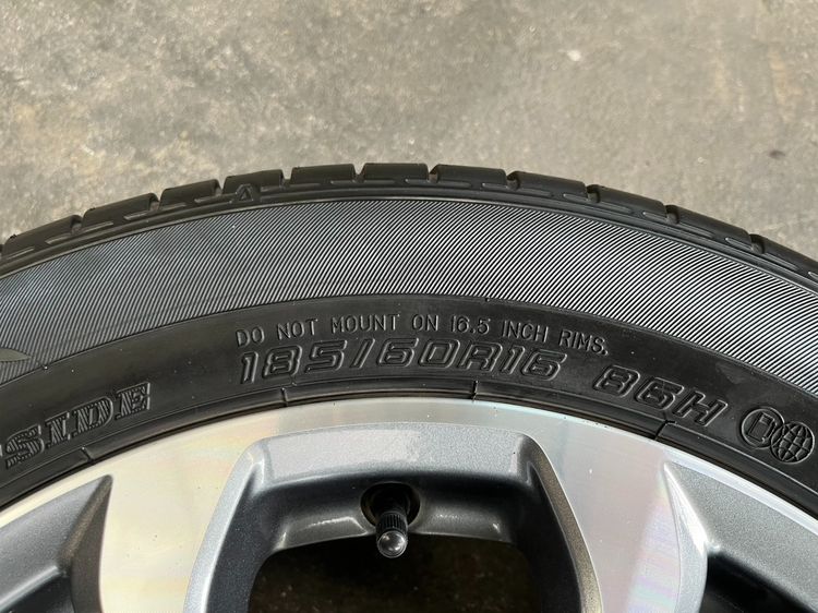 ✨ล้อแม็ก✨Mazda 2 ตัวท็อป ขอบ 16 เทาหน้าเงา พร้อมยาง 185-60-16 Dunlop♨️ปี 24♨️ รูปที่ 8
