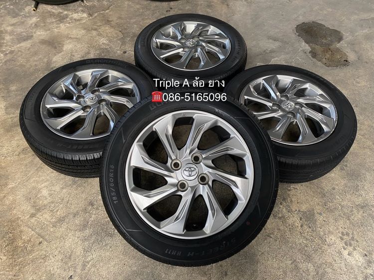 อื่นๆ อะลูมิเนียมอัลลอย 15" ✨ล้อแม็ก✨Toyota Vios ขอบ 15 พร้อมยาง 185-60-15 BLACKHAWK ปี 22