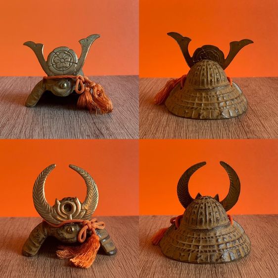 หมวกซามูไร คาบูโตะ ประดับบ้าน ขนาดเล็ก งานเหล็กแท้ (Kabuto)