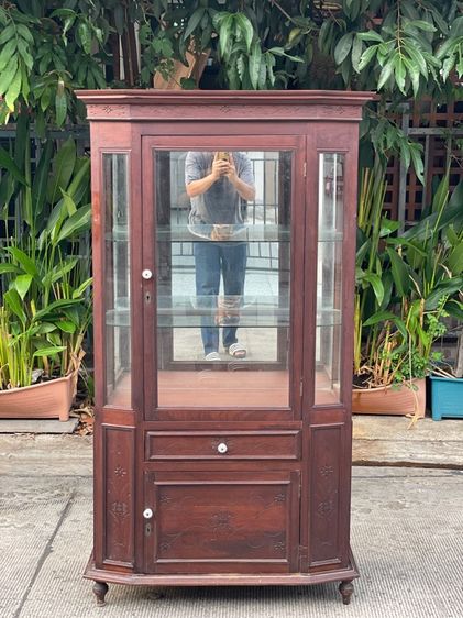 ตู้โชว์ไม้สักเก่าโบราณ รูปที่ 2