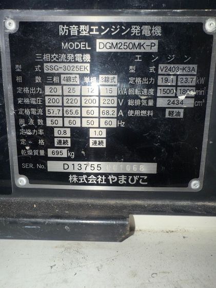 DGM250MK-P - Shindaiwa Generator 20kva 25kva by OEK 098-5625920 รูปที่ 7