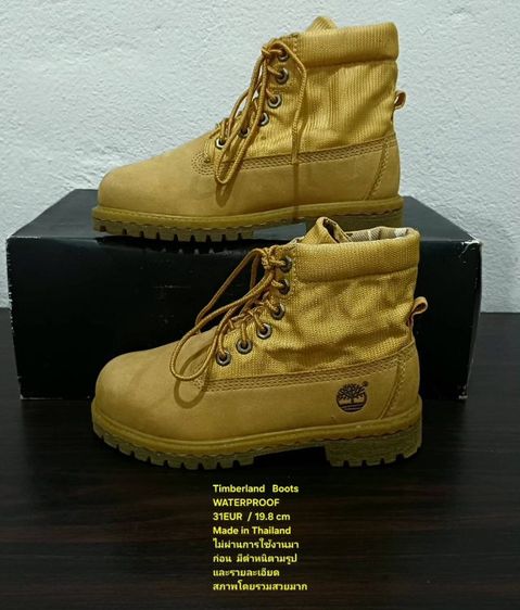 Timberland Boots For Children, Unisex 31EU(19.8cm) ของแท้ มือ 2 สภาพไม่ผ่านการใช้งานมาก่อน, รองเท้า Timberland หนังแท้ มีตำหนิตามรายละเอียด รูปที่ 12