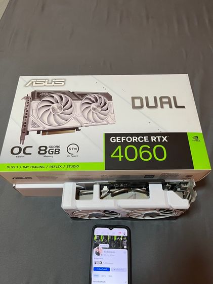 อุปกรณ์เกมส์ การ์ดจอ ASUS RTX 4060 8GB White มีกล่อง มีประกันศูนย์ไทย
