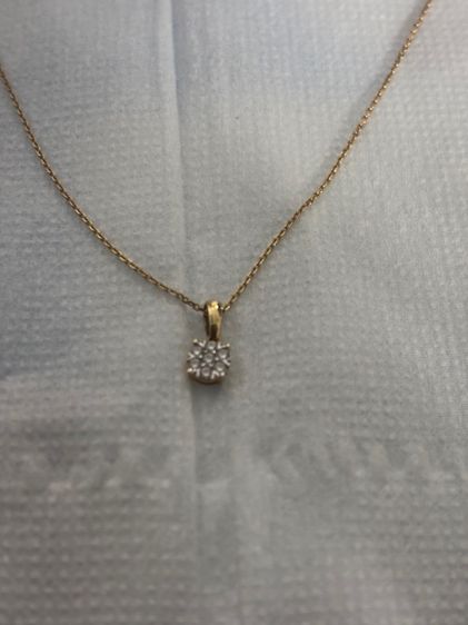 สร้อยคอขนาด 16 นิ้ว ทองแท้18k เพชรแท้เบลเยี่ยม 