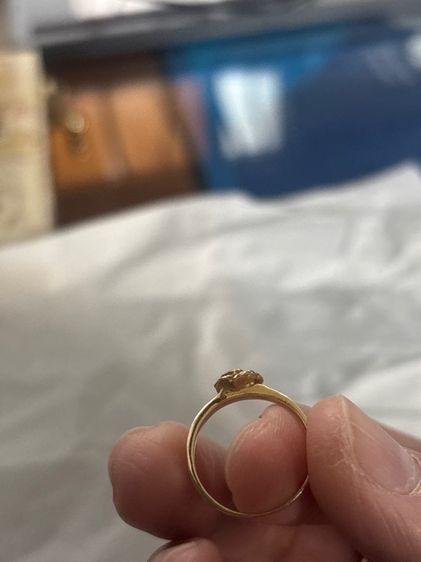 แหวนทองแท้ 9k เพชรแท้กุหลาบ ขนาด 46  รูปที่ 2