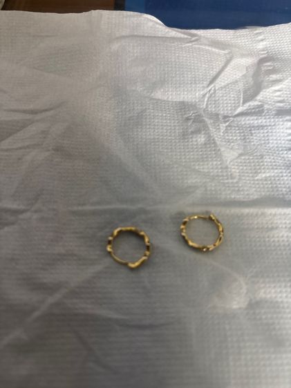 ต่างหูทองแท้ 9k เพชรแท้กุหลาบ ขนาดเล็ก แบบล็อก