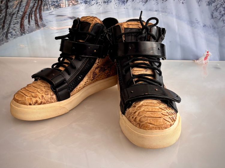 ขาย Giuseppe Zanotti Python-Effect Coby High-Top Sneakers – สภาพกริบ รูปที่ 4